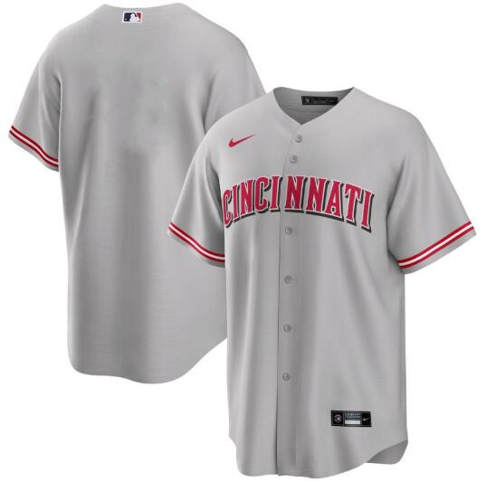 Men's Cincinnati Reds Blank Gray Cool Base Stitched Baseball Jersey